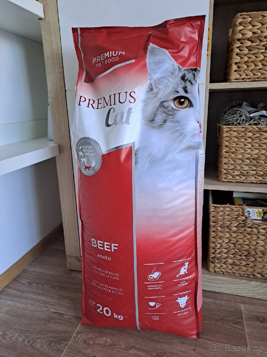 Granule pro kočky Premium Beef 20kg