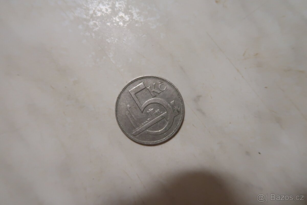 Vzácné  mince 5kč. 1925 1938