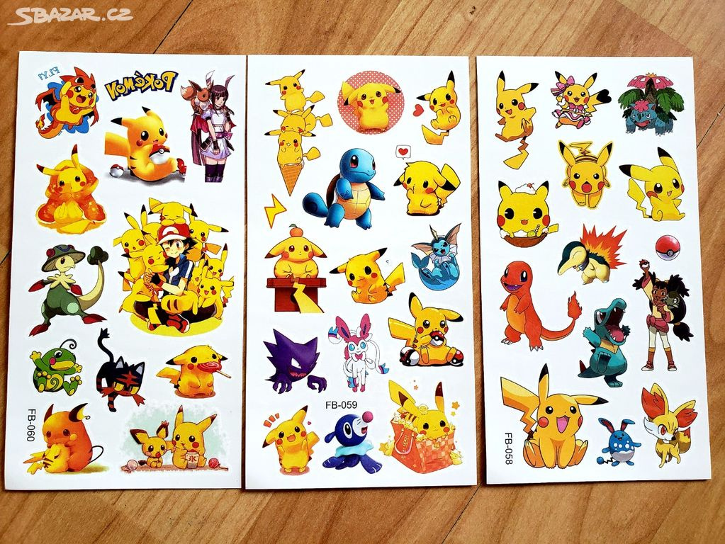 dětské tetovačky Pokemon / Pokémon