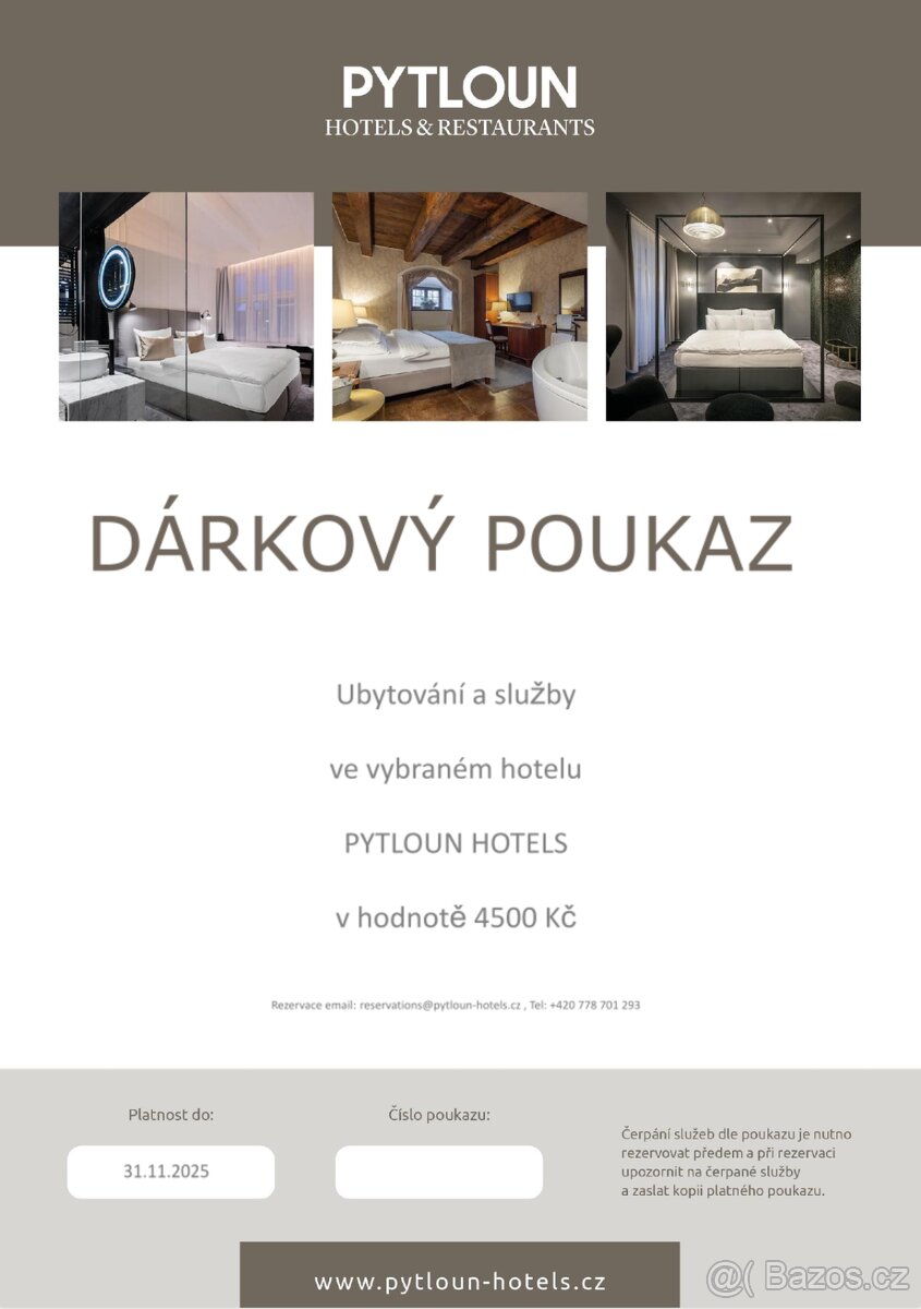 Dárkový poukaz Pytloun Gold