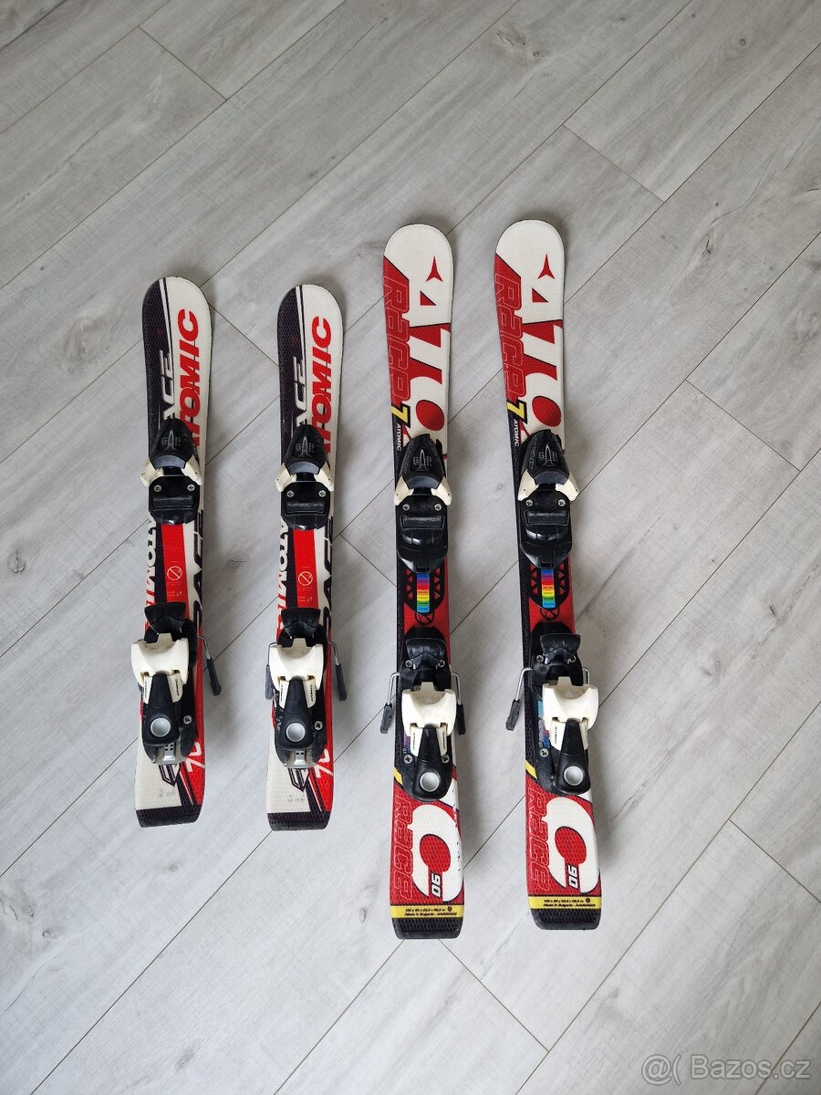 Lyže Atomic s vázáním, délka 90 a 70cm