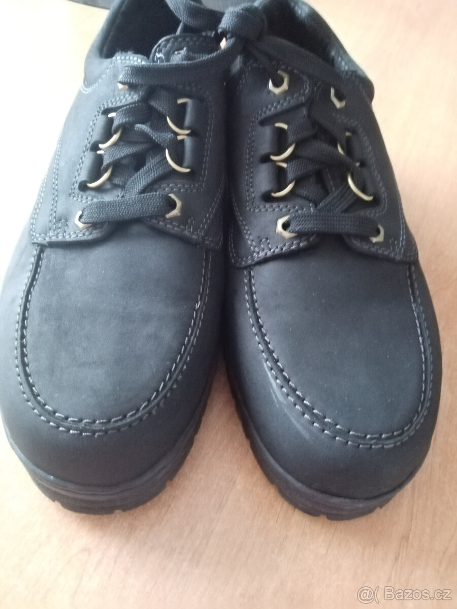 Pánské kvalitní kožené boty černé č.43