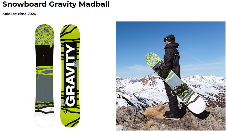 Snowboardový komplet zn. Gravity