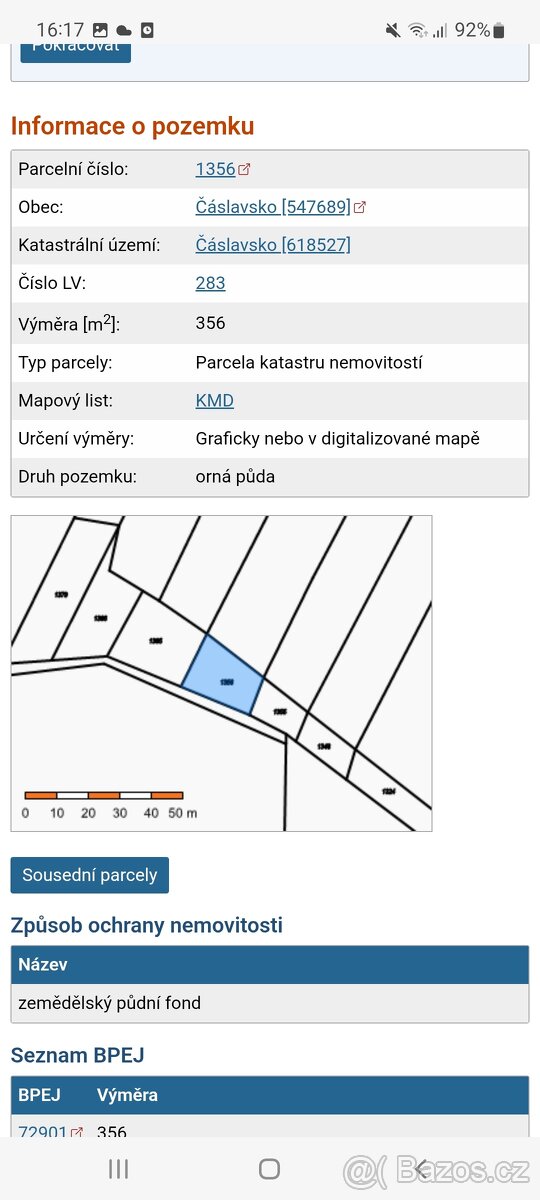 Prodej pozemků