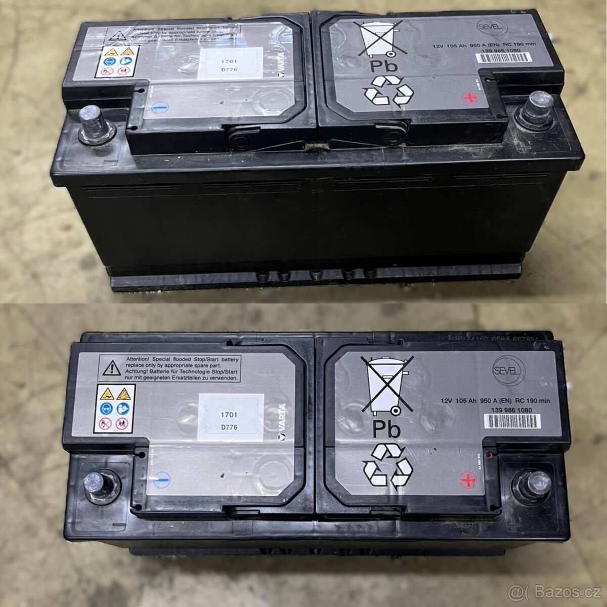 Autobaterie 105Ah AGM , Start-Stop , Orig. VARTA