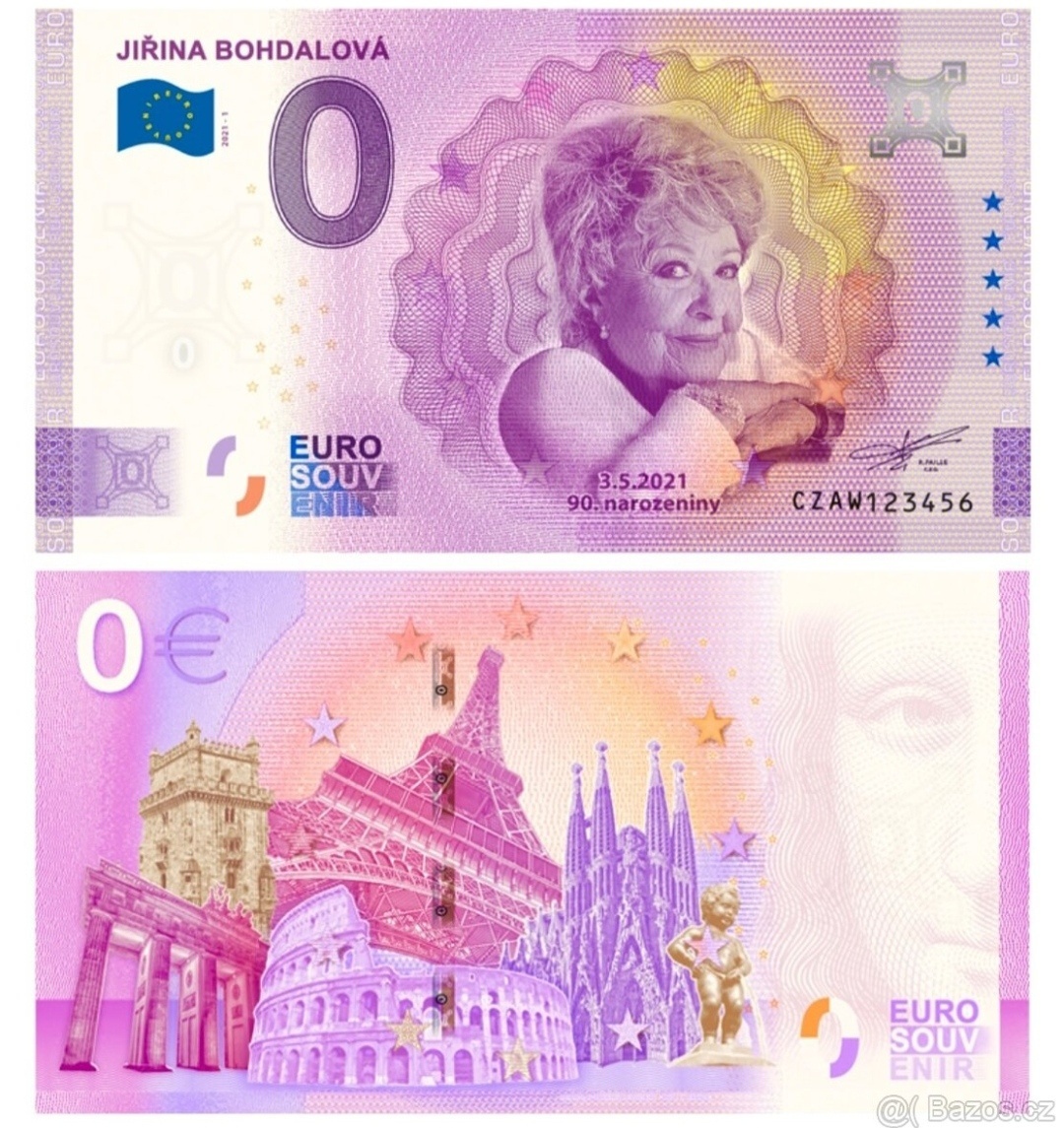 Jiřina Bohdalová Euro Bankovka
