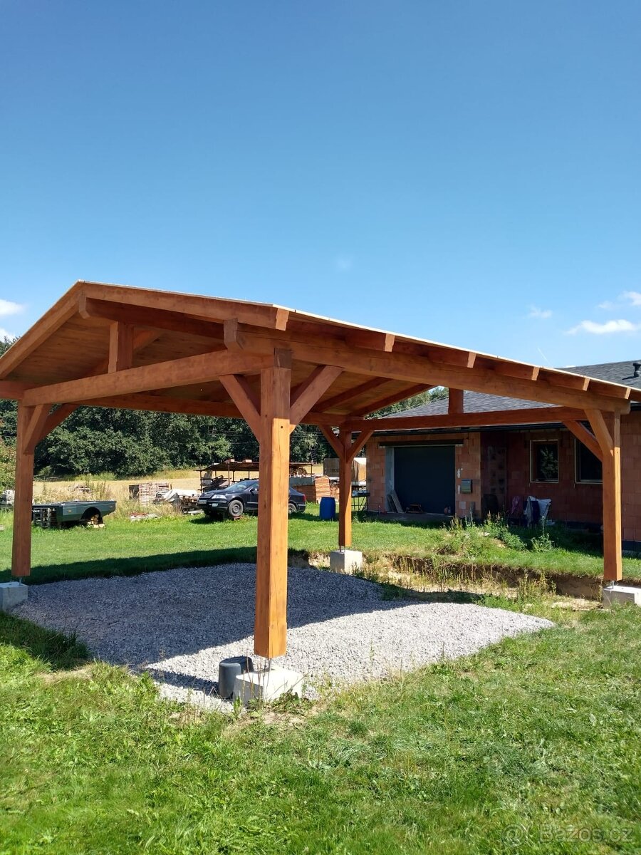 Altán, pergola, garážové stání z profilů 14x14- konstrukce