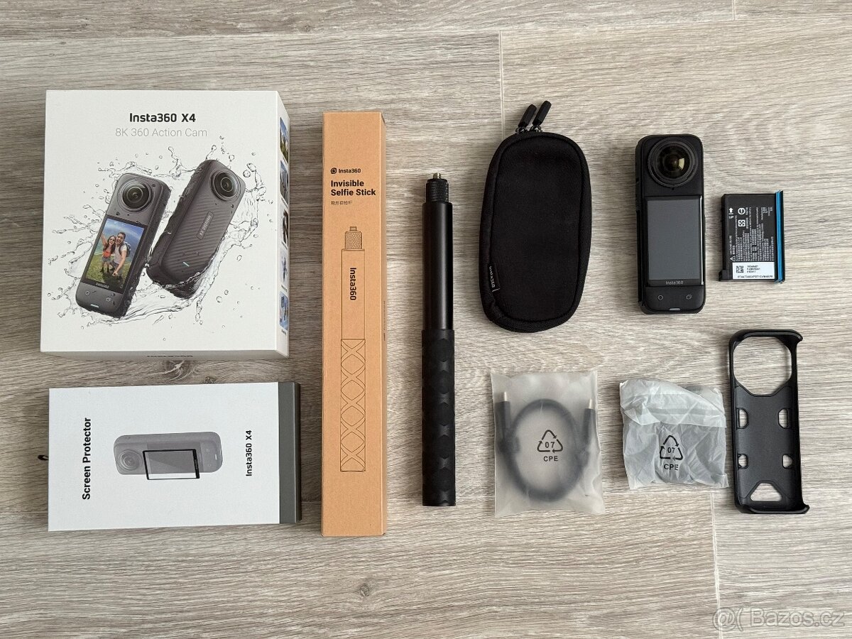 TOP STAV:Insta360X4+Screen Protector+114cm Invisible Selfie