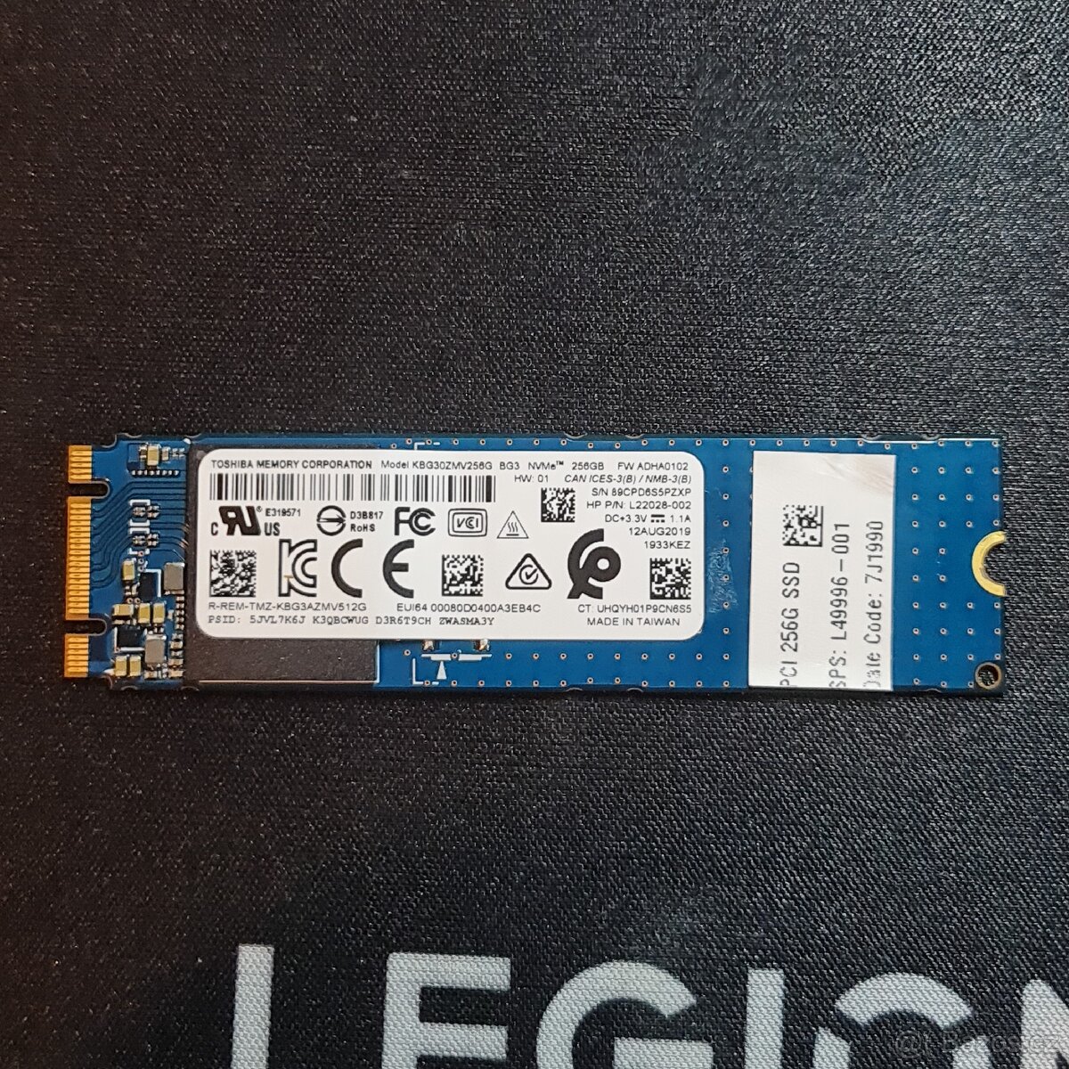 SSD M.2 NVMe disk Toshiba 256GB -2280