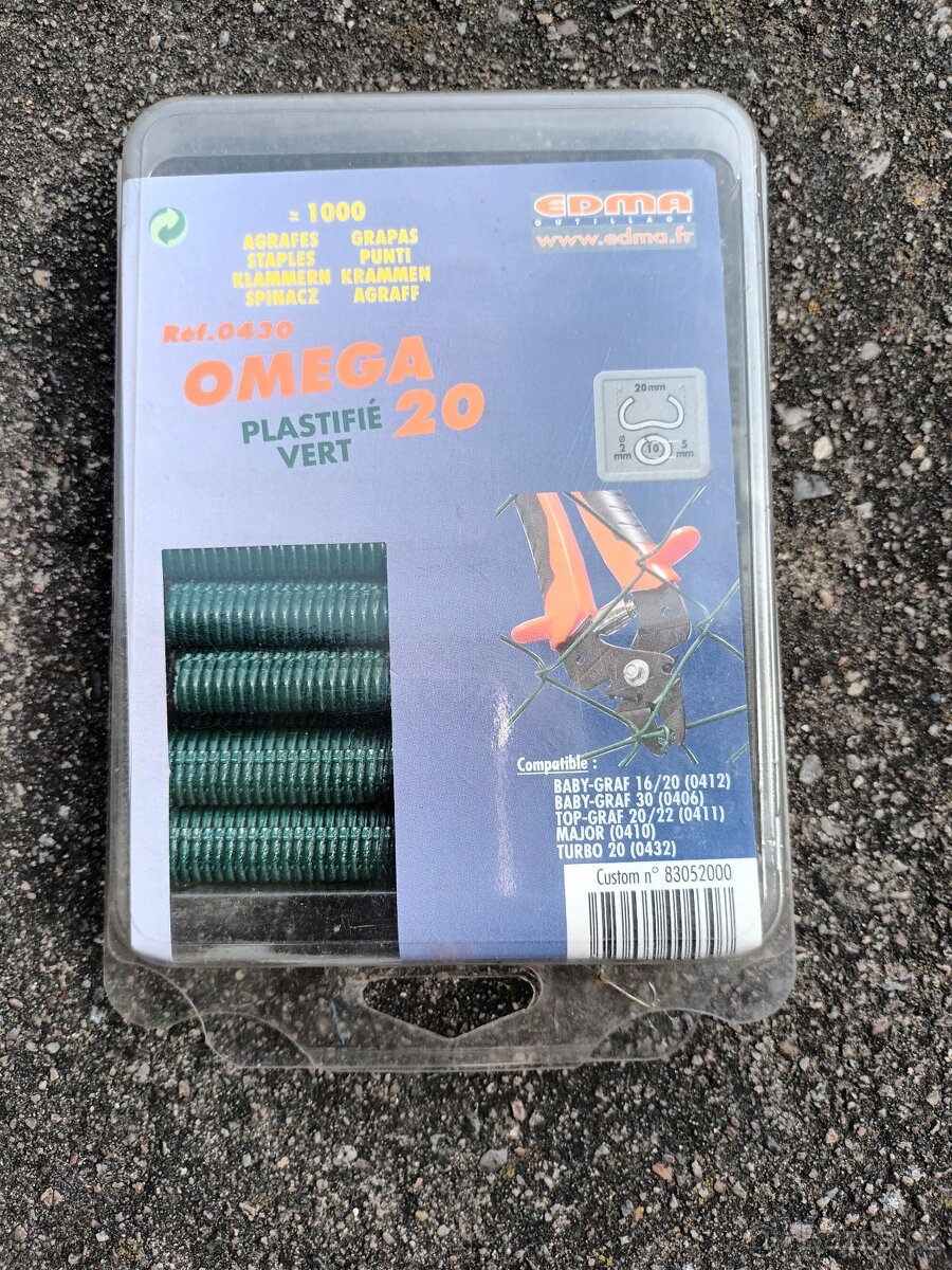 Sponky k upevnění pletiva Omega Vert