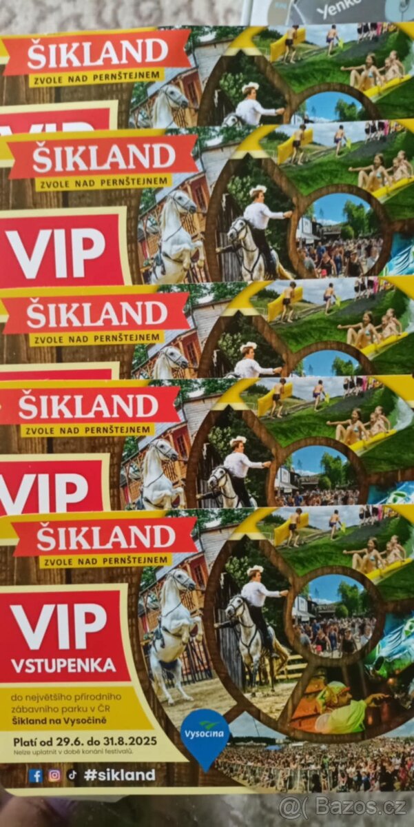VIP vstupenky ŠIKLAND 5 kusů