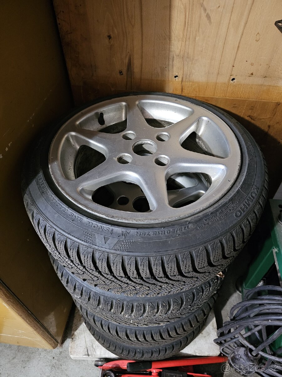 Alu disky 4x114,3 R15 + Zimní pneu Kumho