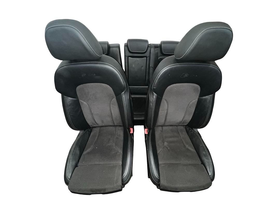 S-Line sedačky černá kůže šedá alcantara Audi Q5 8R 2010