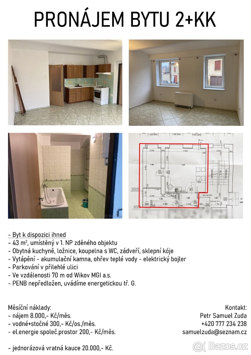 Pronájem bytu 2+KK Hronov