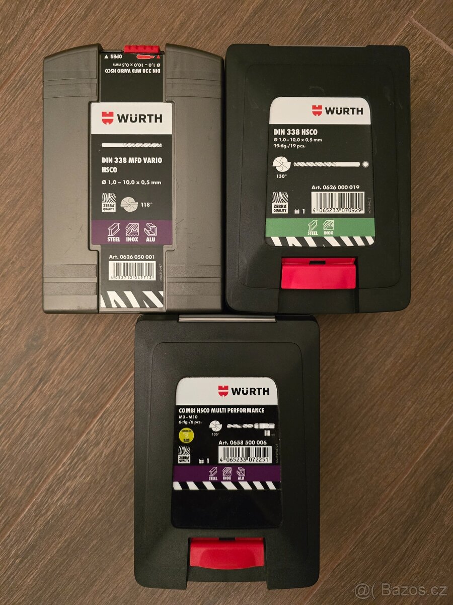 Wurth sadá vrtákov a závitniky nové