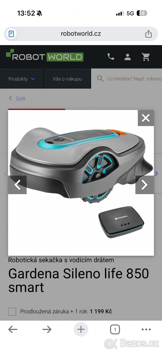 Robotická sekačka Gardena Síleno lide 850 smart
