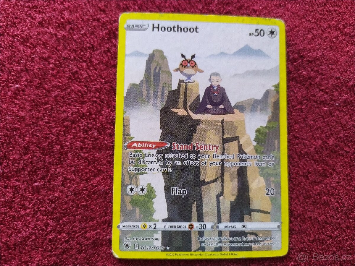 Sběratelská karta Pokemon (Hoothoot - TG12/TG3

