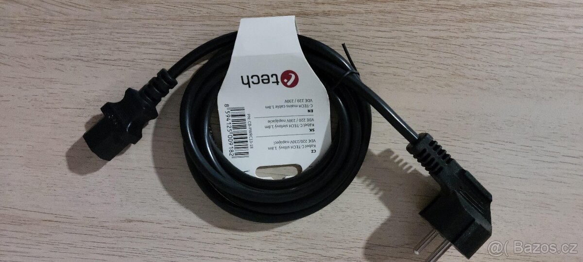 Kabel napájecí C-TECH 230V, 1.8m, VDE; CB-PWRC13-18