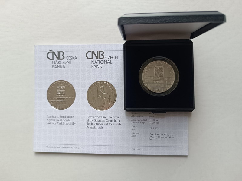 Pamětní mince 100Kč 2025 Nejvyšší soud proof