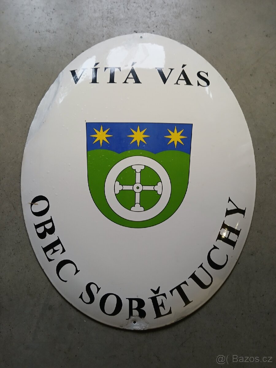 Smaltovaná cedule obec Sobětuchy