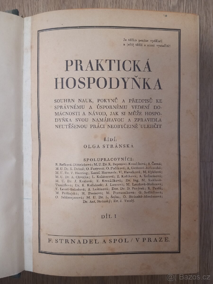 Kniha - Praktická hospodyňka, I.díl