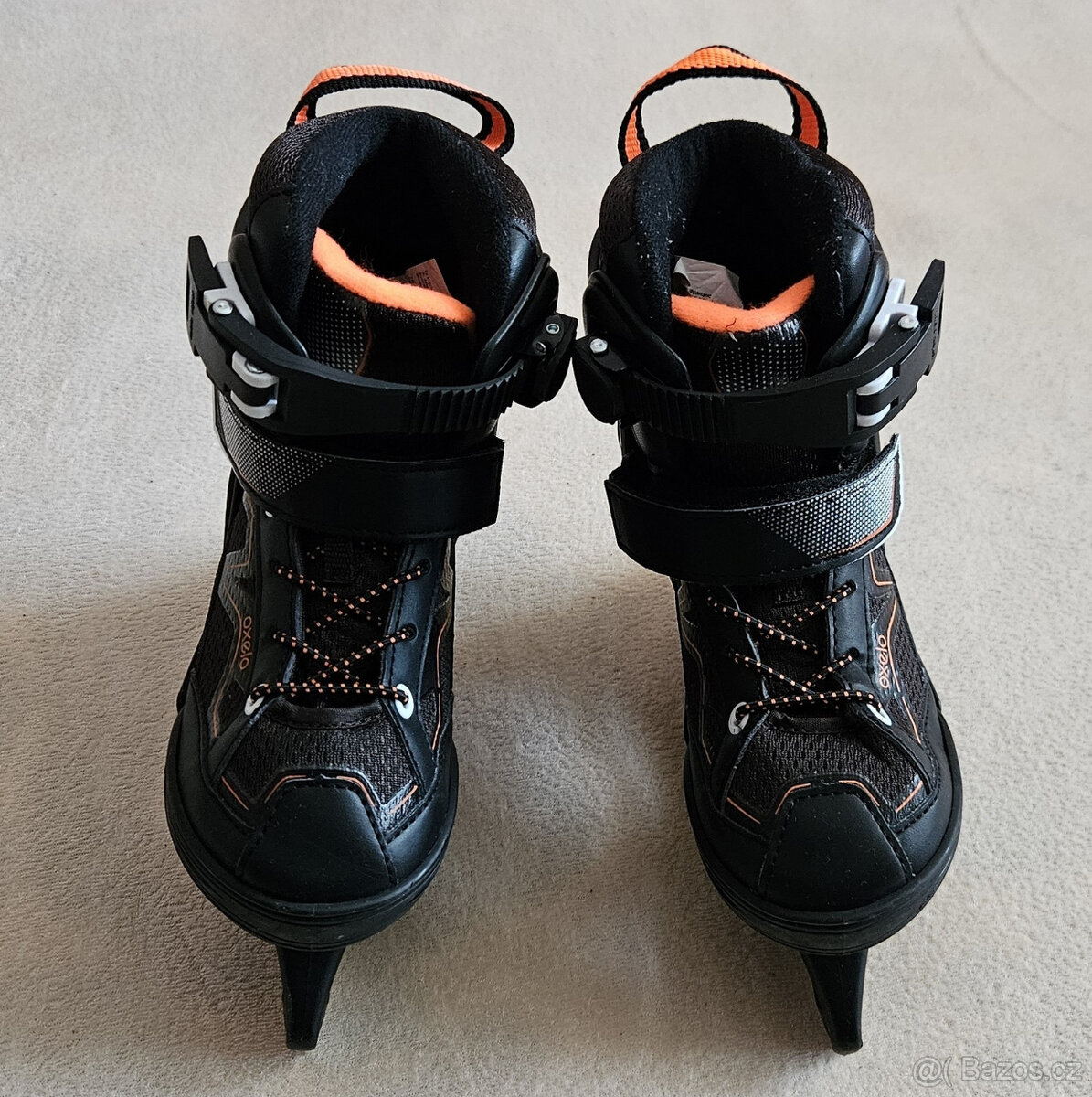 Chlapecké lední brusle Oxelo černo-oranžové, 29-32