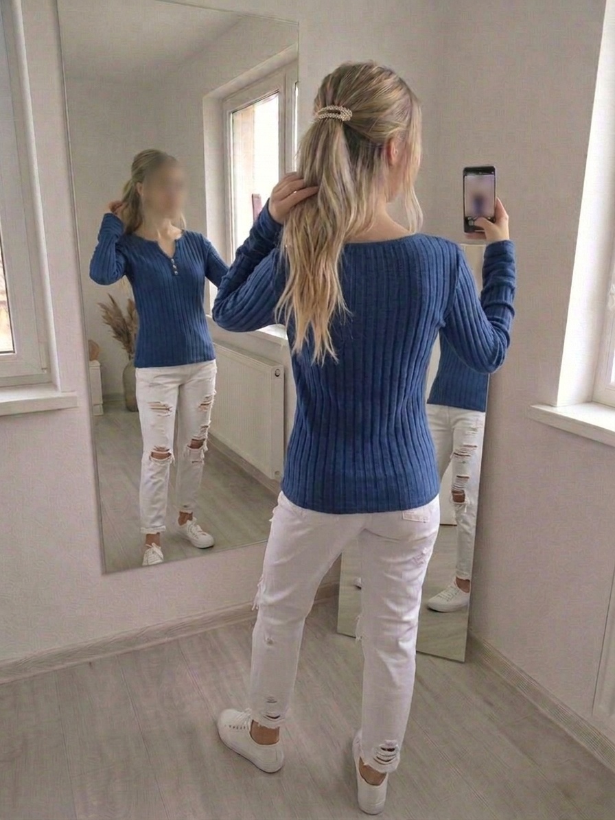 Dámský modrý lehký svetr - Vel. M