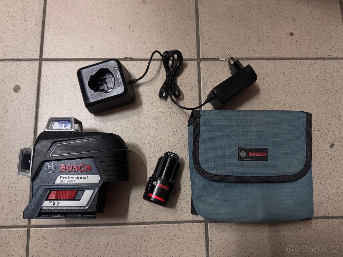 Křížový laser Bosch Profi gll 3-80c Li-lon 2,0Ah - 3x360°
