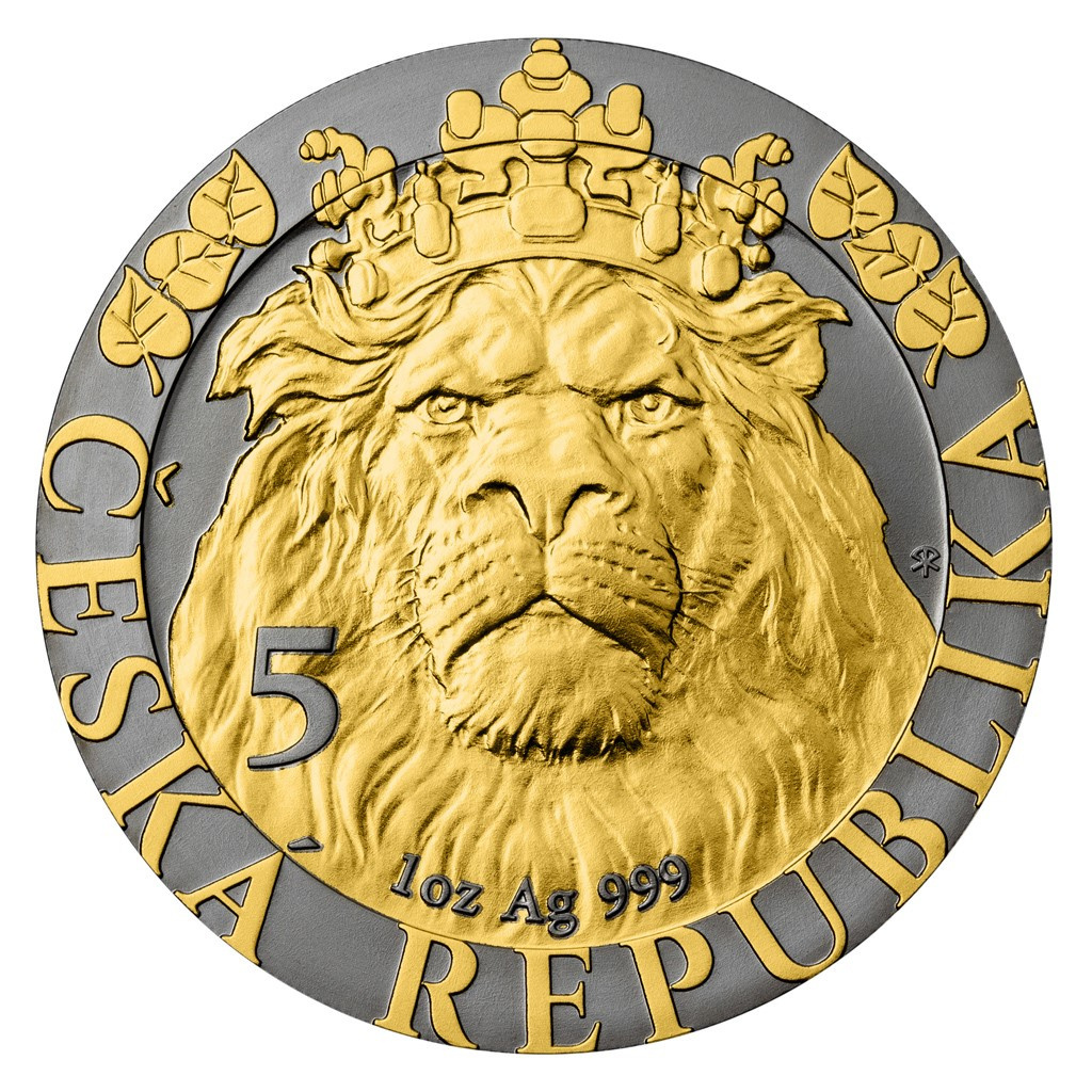 PRODÁM STŘÍBRNOU 1 Oz MINCU ČESKÝ LEV 2022 RUTHENIUM