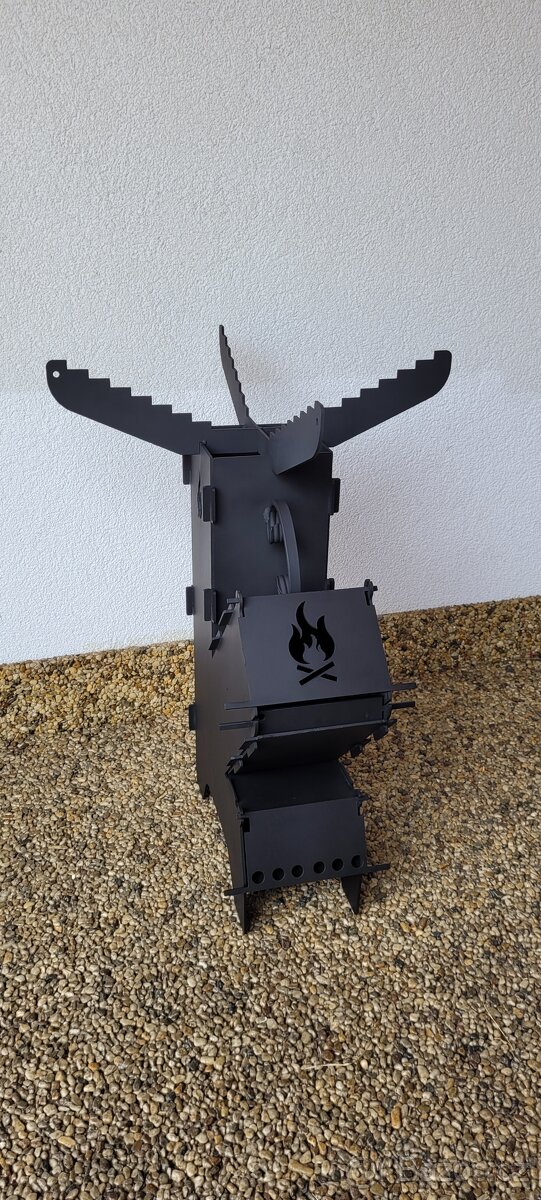 Raketová kamna,gril,rocket stove.Nová
