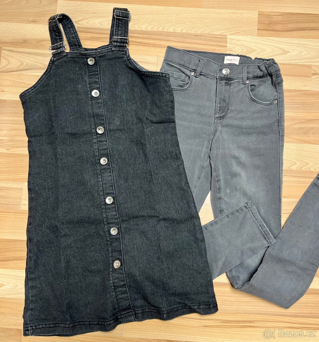 Dívčí riflové šaty+džíny/slimky ve.146