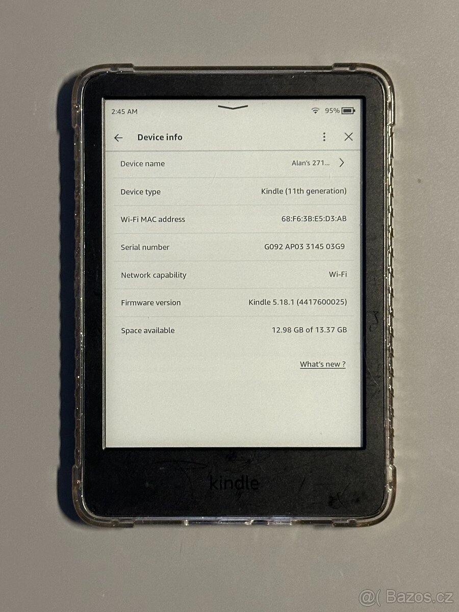 Čtečka Amazon Kindle 11. generace 16GB černá + ochranný kryt