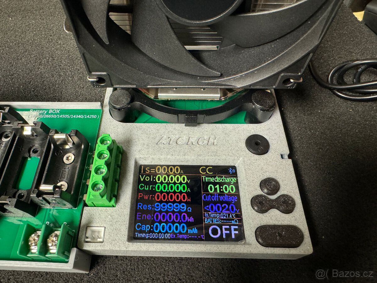 Zátěž a tester kapacity aku DL24 180W 25A Bluetooth + kryt