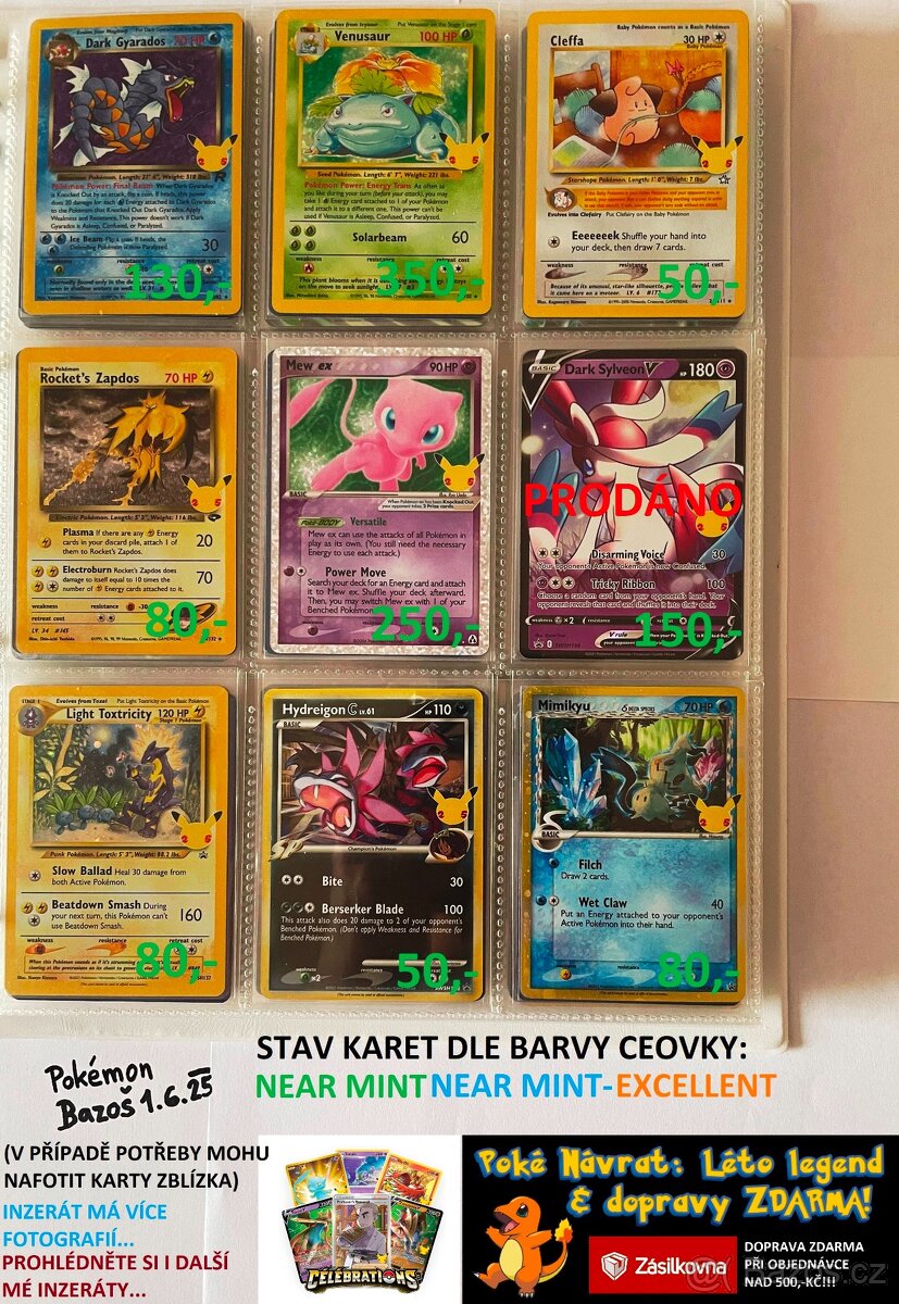 KUSOVÉ KARTY TCG POKÉMON (ORIGINÁL KARTY) (3)