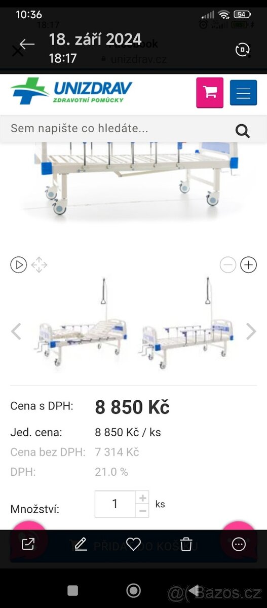 Mechanická polohovací postel
