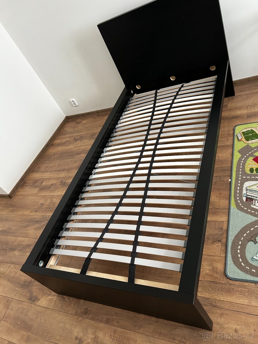 Rám postele Ikea 90x200,černohnědá,s roštem LÖNSET