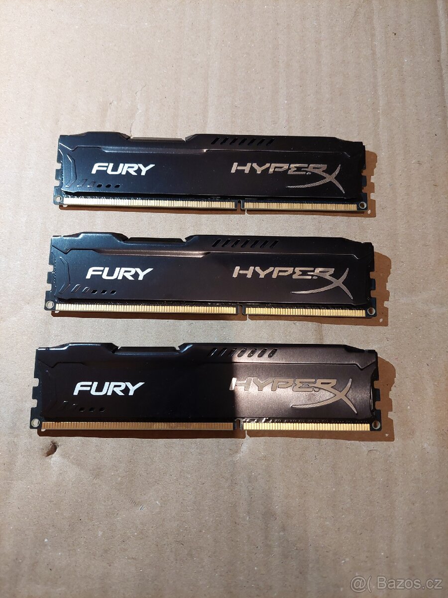 HyperX Fury DDR3 1866Mhz 3x 4gb paměti RAM