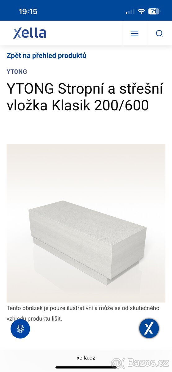 Prodám Ytong Klasik stropní vložky 200mm