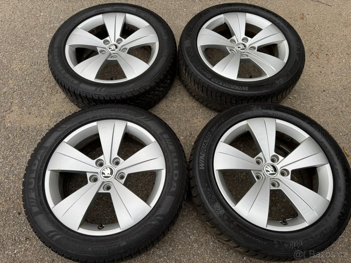 Alu 17" 5x112, škoda TRITON zimní 80%, pěkné, SUP3