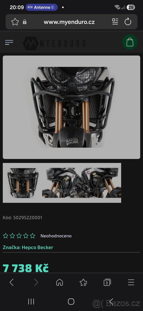 Honda crf 1100 adv rámy hepco becker