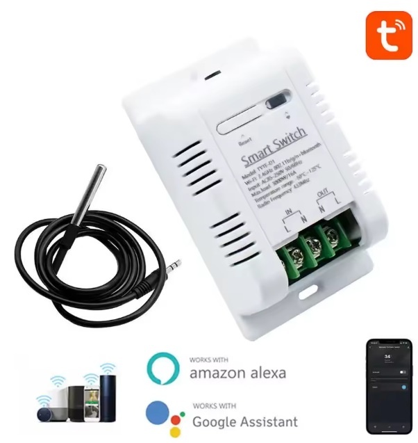 Prodám 6 ks Tuya WiFi inteligentní teplotní spínač 16A 3000W