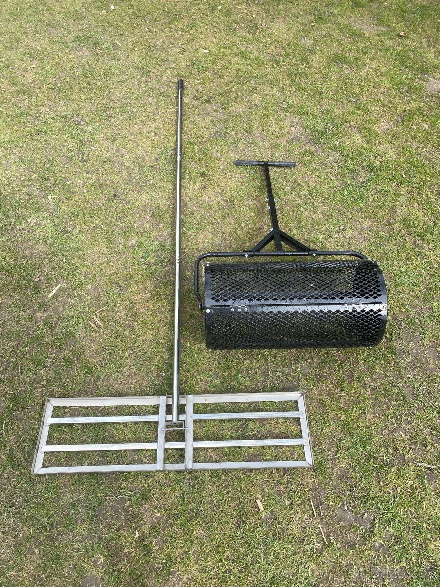 Nivelační hrábě, válec na substrat