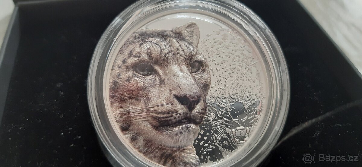 stříbrná mince Mongolska sněžný leopard 2024 3oz