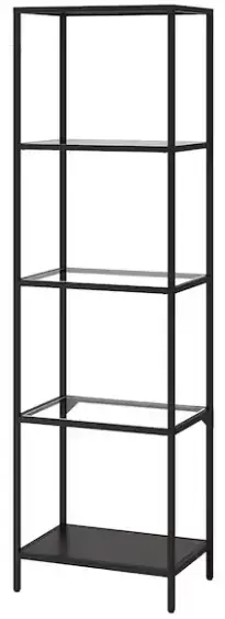 Regál kovový 51x175 cm barva černá