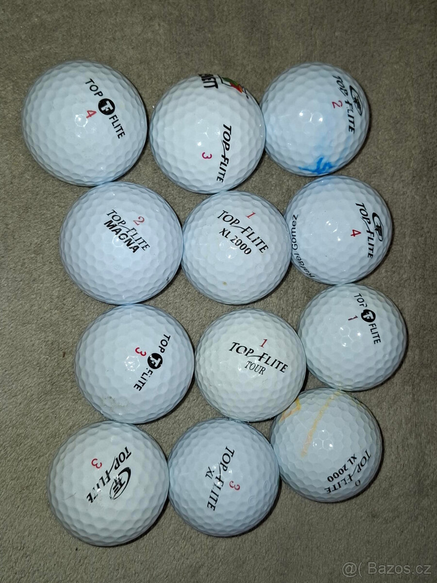 Golfové míčky TOP FLITE 12 ks á 20,- Kč - kvalita