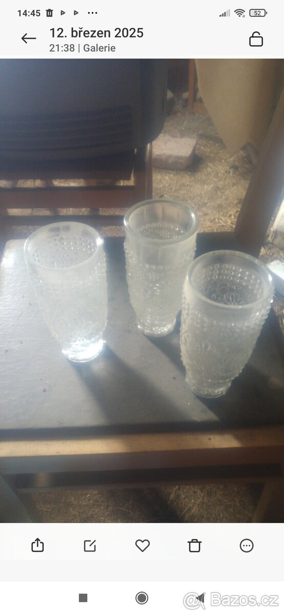Retro skleničky vázy