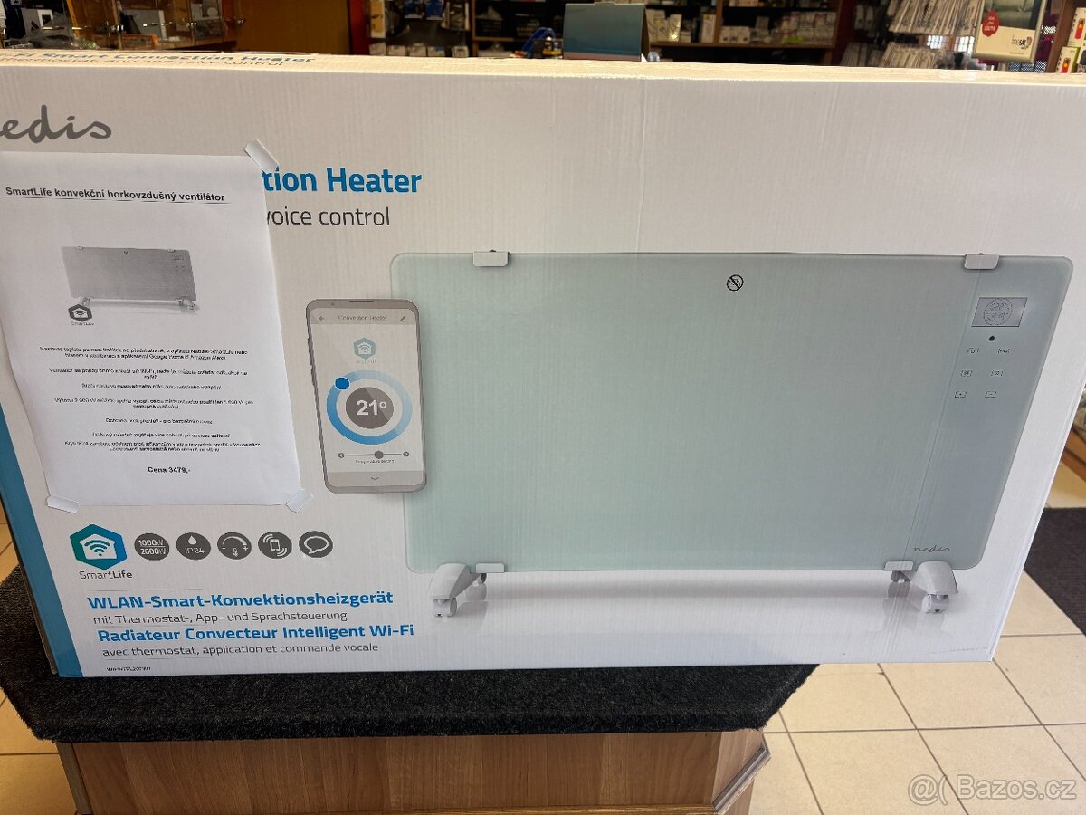 Smart konvektor NEDIS WIFIHTPL20FWT WiFi Tuya