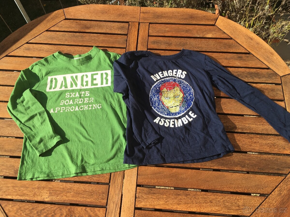 Trička dlouhý rukáv, vel.134