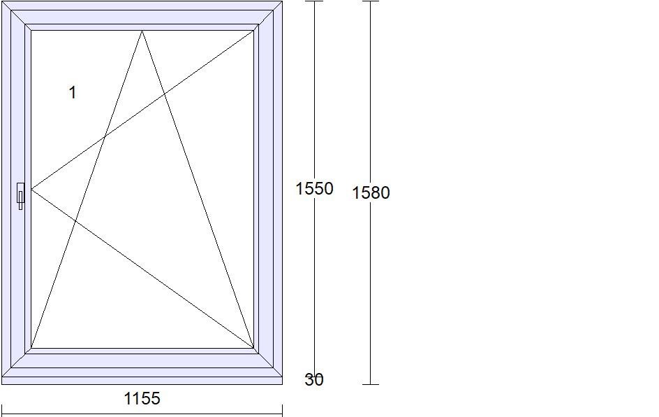 Jednokřídlová bílá plastová okna 115 x 155 cm, 4 ks