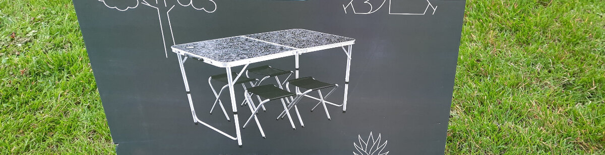 Nový kempingový set - stůl + 4 stoličky